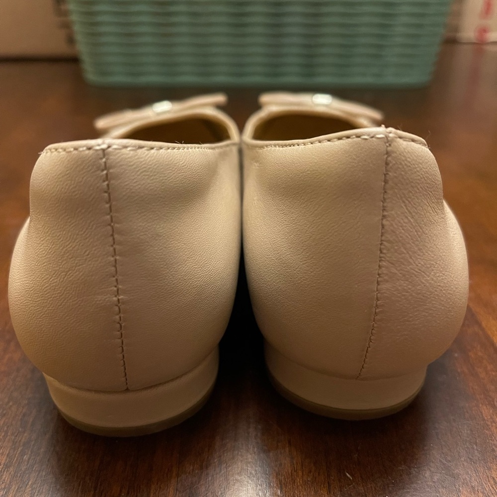 Naturalizer Gertie Leather and Snakeprint Ballet Flats with Bow Size 7M - Picture 5 of 8
